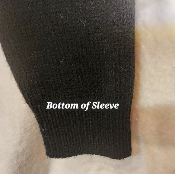 Womens Black Longsleeve Crew Neck Sweater Top with Pink Fuzzy Heart by H&M - Picture 6 of 9